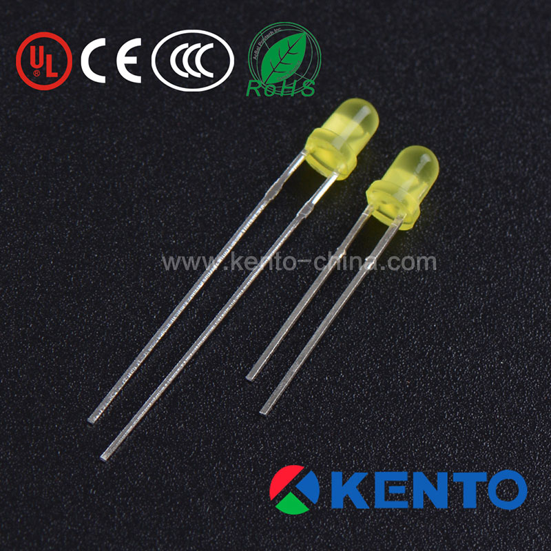 3 mm yellow difused rimed short feet