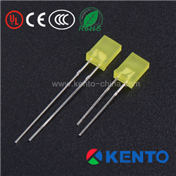 2 x5x7mm retangle yellow diffused rimed long or short feet
