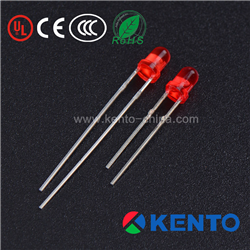 3 mm red diffused rimed short feet